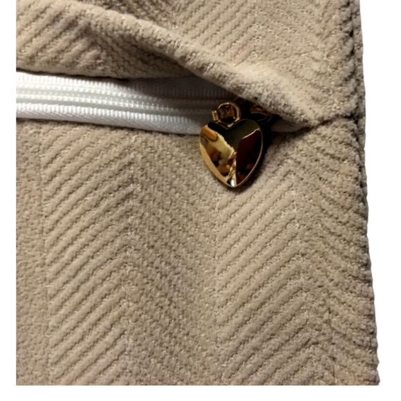 Beige Chenille Pillow Covers Set of 2 Elegant Soft Decorative Throw Pillows - Picture 3 of 4